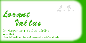 lorant vallus business card